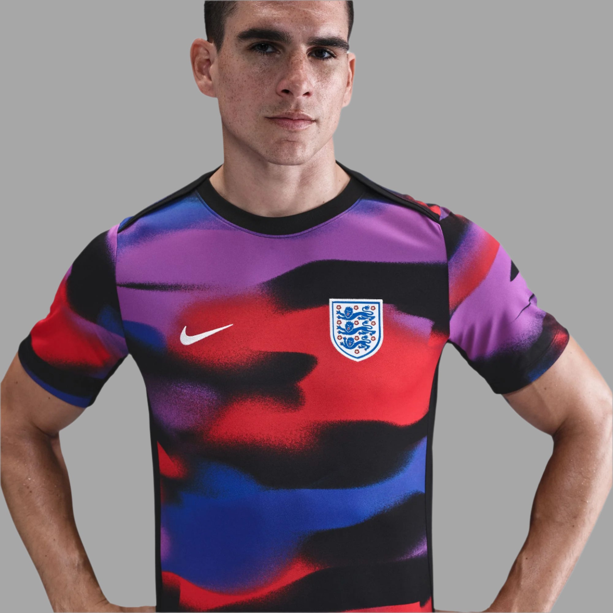 England Academy Pro Straight Fit Nike Dri-FIT Soccer Pre-Match Short-Sleeve Top
