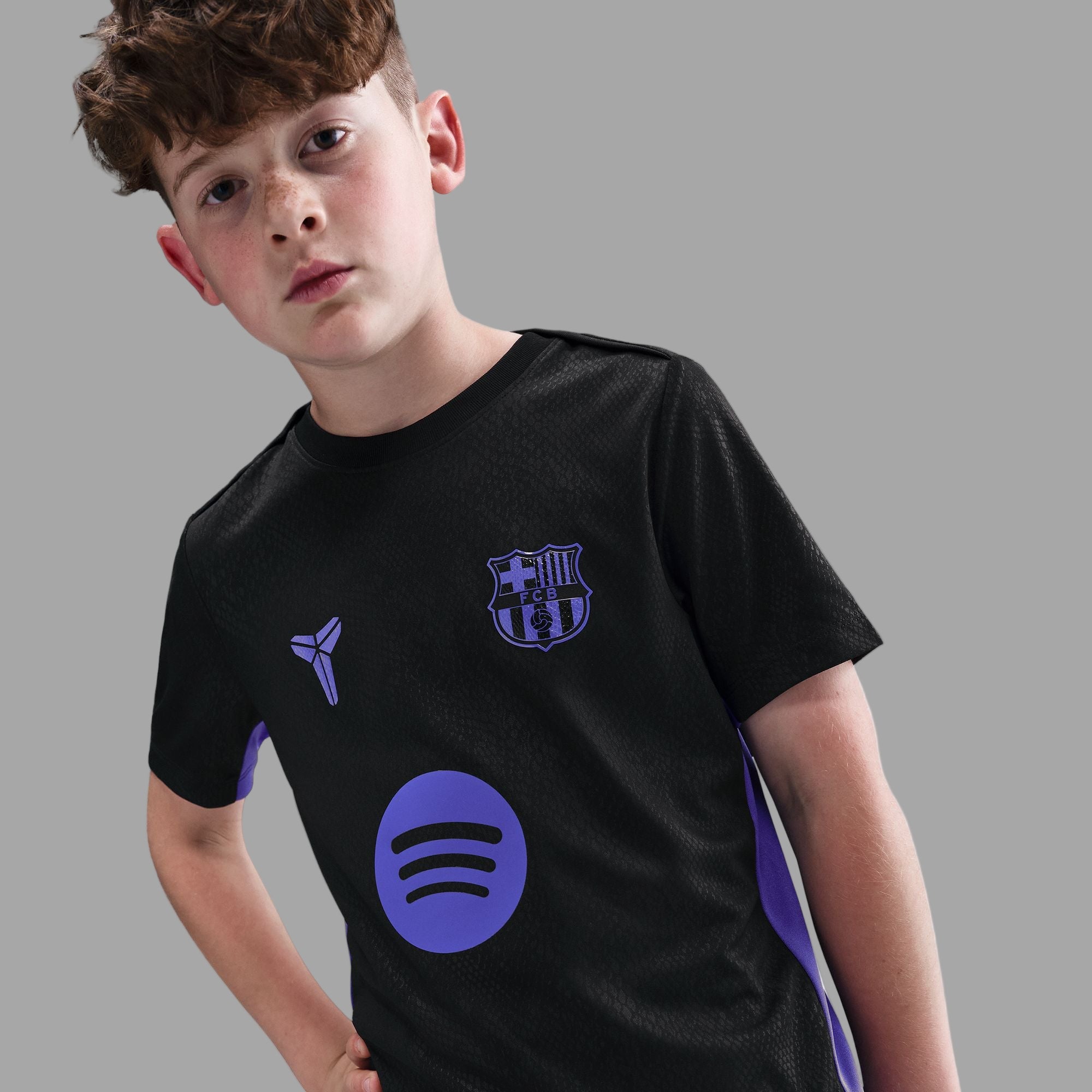 KIDS Kobe Bryant FC Barcelona Academy Pro Away Nike Dri-FIT Soccer Pre-Match Short-Sleeve Top