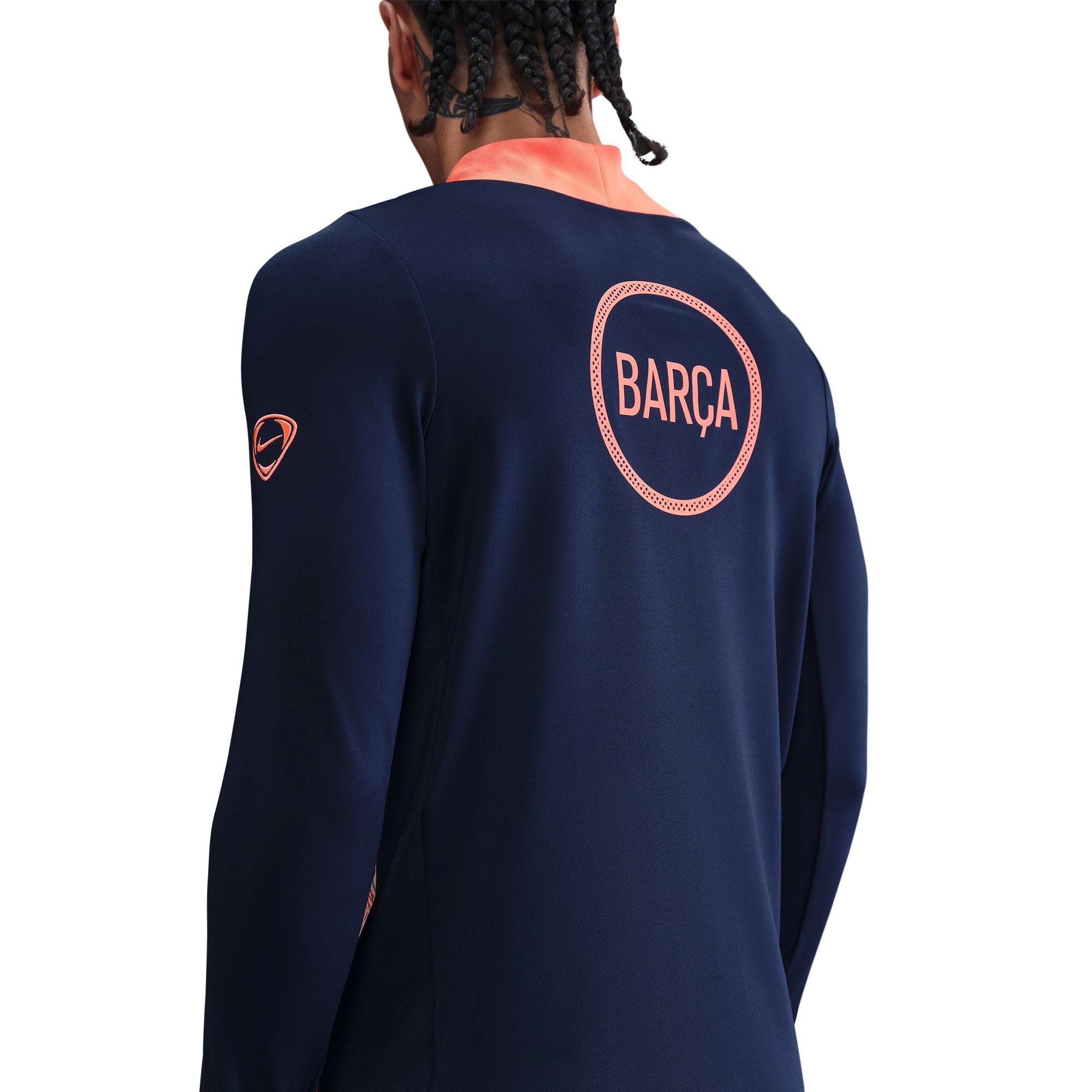 FC Barcelona Strike Third Straight Nike Dri-FIT Total 90 Soccer Pre-Match Drill Top