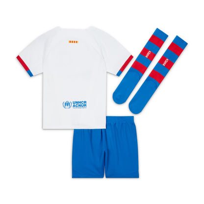 FC Barcelona 2023/24 Away Little Kids' Nike Dri-FIT 3-Piece Kit