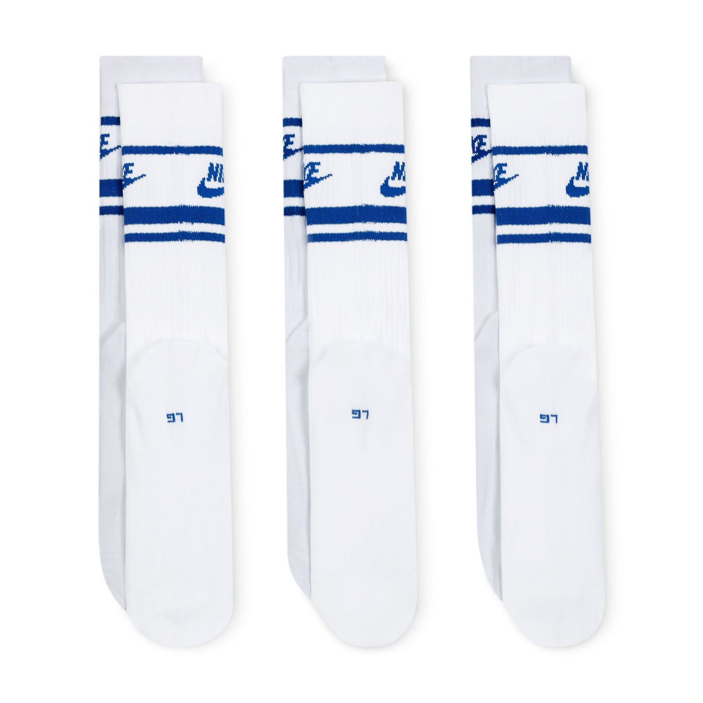 Nike Sportswear Dri-FIT Everyday Essential Crew Socks (3 Pairs, Blue)