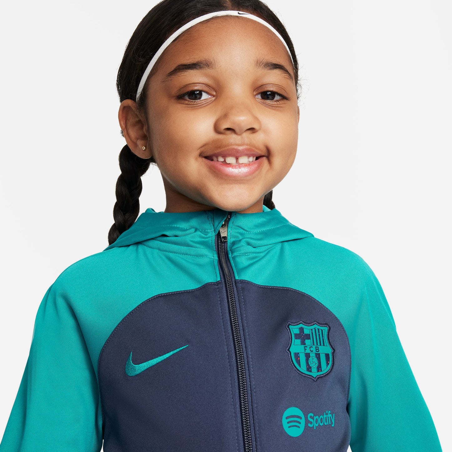 Barcelona Third 23/24 Little Kids' Nike Dri-FIT Football Hooded Tracksuit