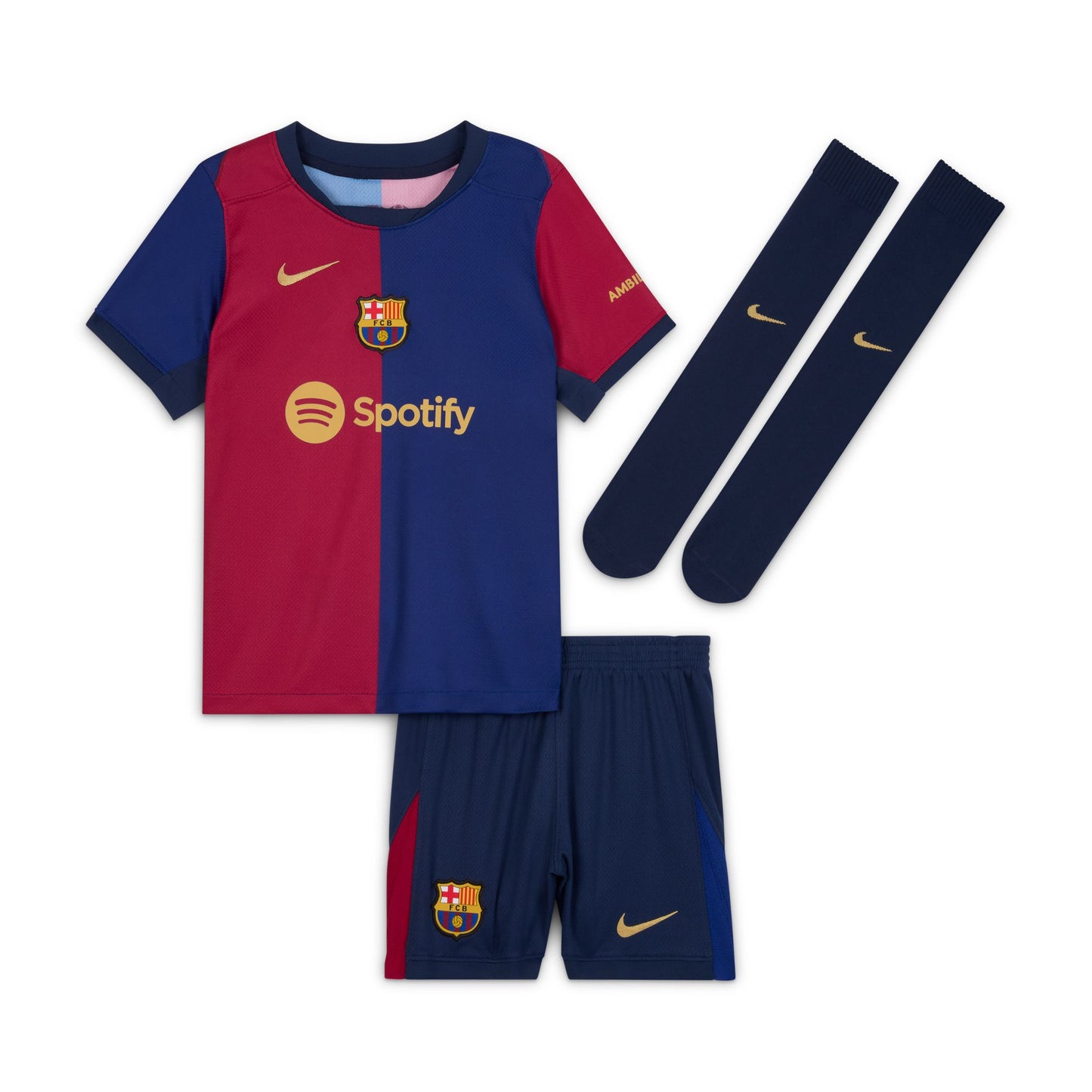 Barcelona Home 24/25 Little Kids' Nike Dri-FIT 3-Piece Kit