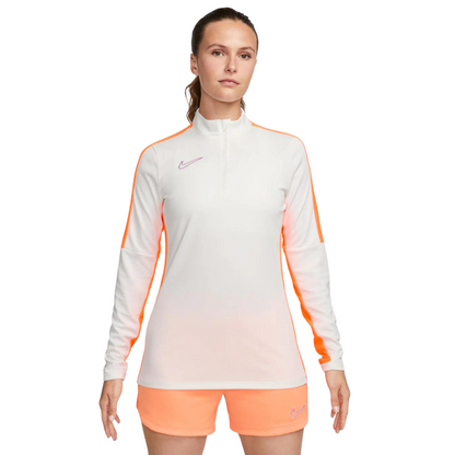 Nike Dri-FIT Academy - Women's Soccer Drill Top - White and Orange