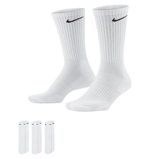 Nike Everyday Cushioned White Training Crew Socks (3 Pairs)