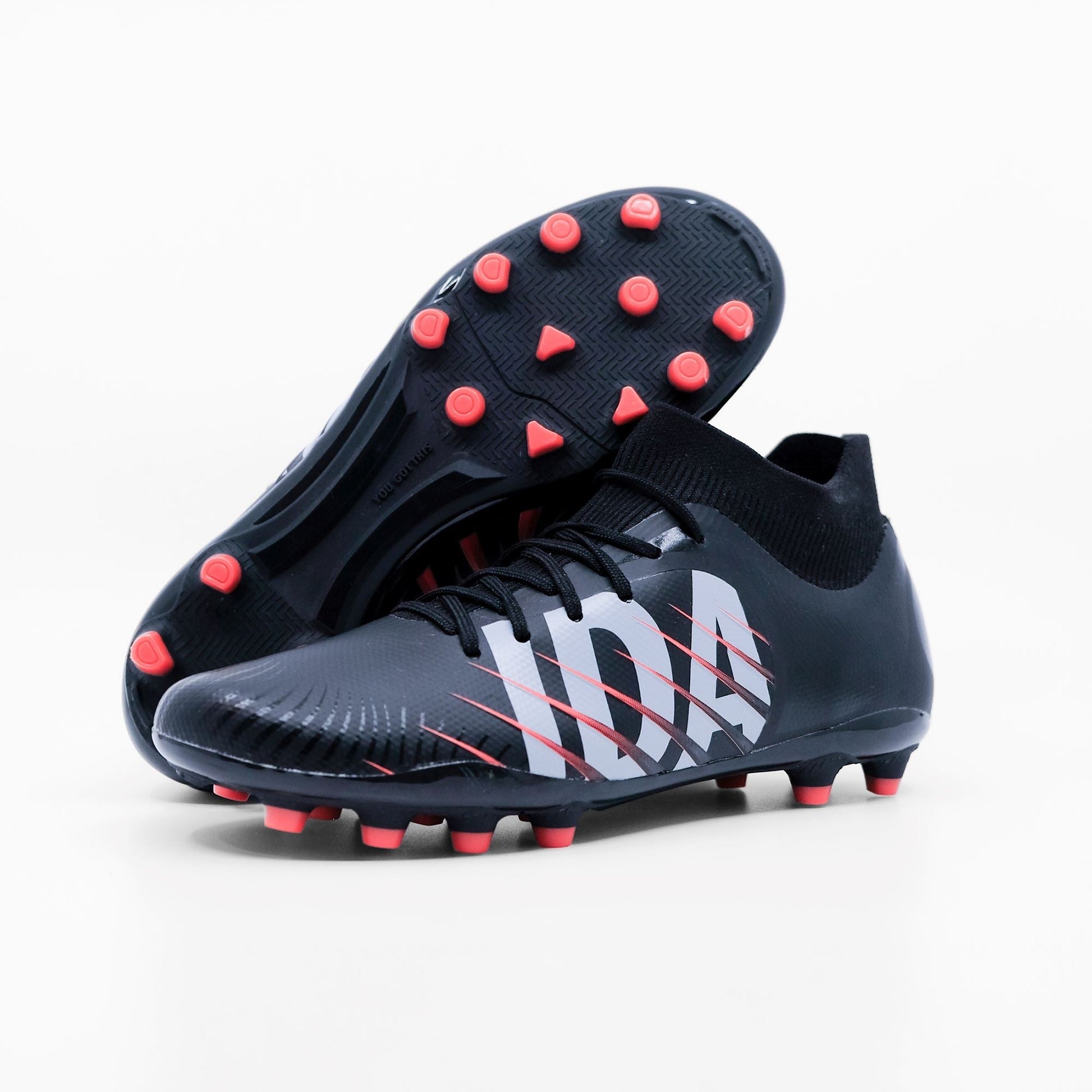 IDA Rise Women's Soccer Cleat, Black, FG/AG, Firm Ground, Artificial Ground, Ankle sock